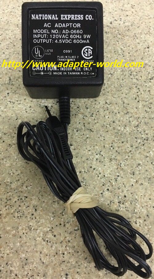 *100% Brand NEW* National Express AD-0660 Part OEM AC Adapter Wall Plug 4.5V Charger Power Supply Free shippin - Click Image to Close